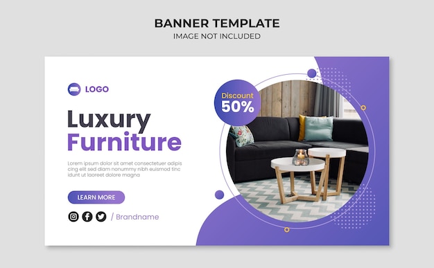 Luxury home furniture banner template