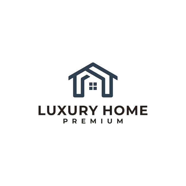 Luxury home logo design vector house line art icon logotype