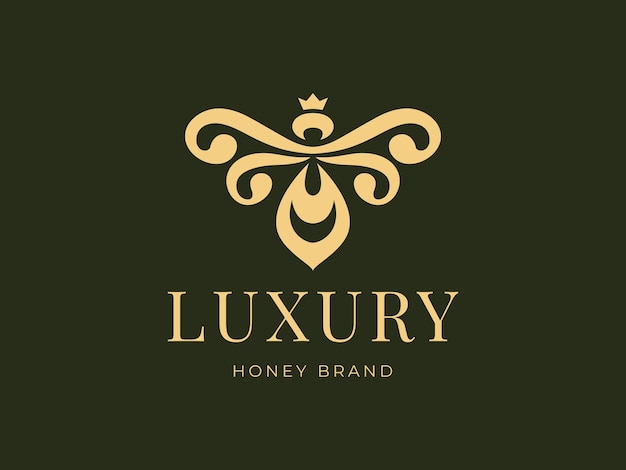 Luxury Honeybee Logo illustration best for label design Premium Vector