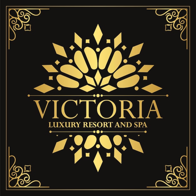 Luxury hotel label template Trendy vintage royal ornament frames illustration