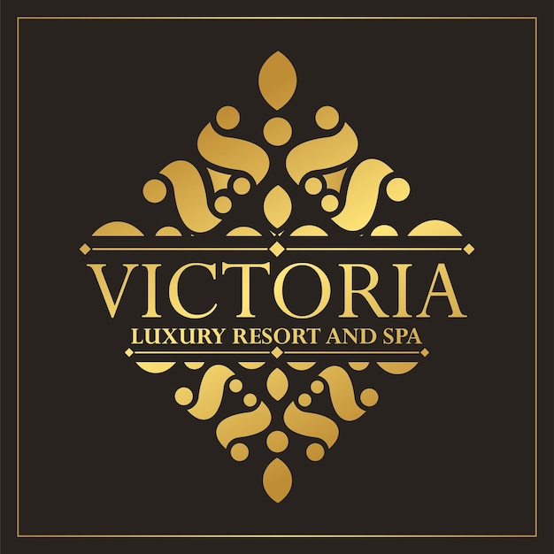 Luxury hotel label template Trendy vintage royal ornament frames illustration