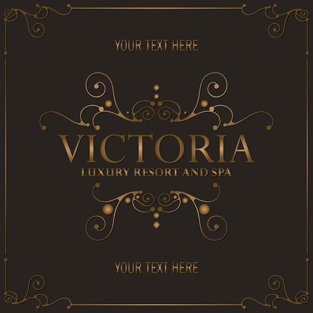 Vector luxury hotel label template trendy vintage royal ornament frames illustration