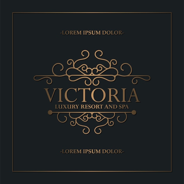 Vector luxury hotel label template trendy vintage royal ornament frames illustration