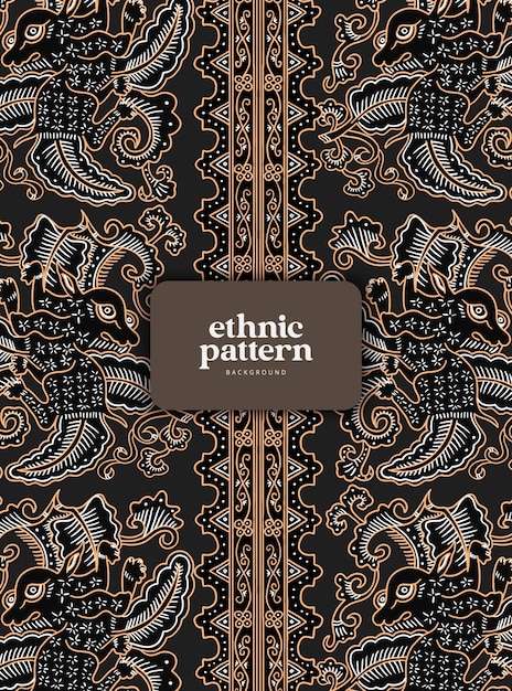 Luxury Indonesian batik pattern illustration