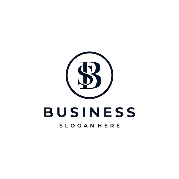 Luxury Initial Letter BS SB with Circle Logo Design Inspiration