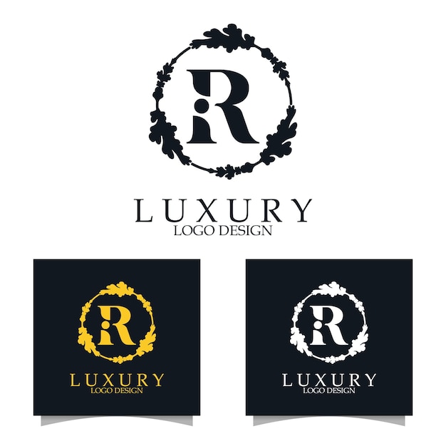 Vector luxury initial r logo template for restaurant royalty boutique cafe hotel heraldic jewelry etc