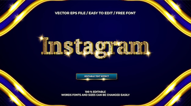 Luxury instagram gold 3d text effect