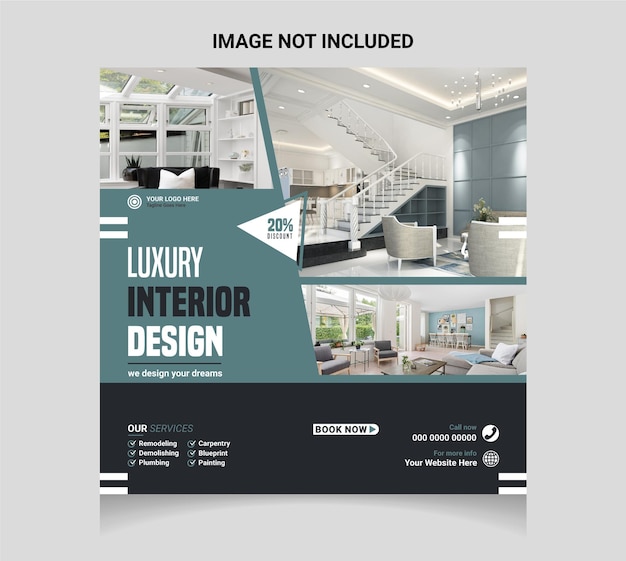 Luxury interior design social media post