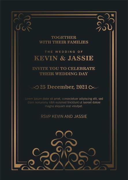 Luxury Invitation card vector design vintage style