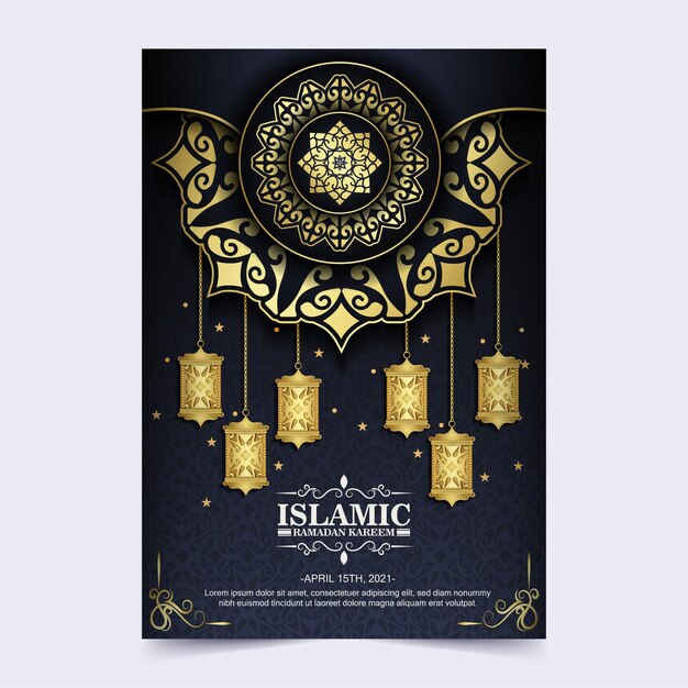 Luxury islamic greeting card with Mandala