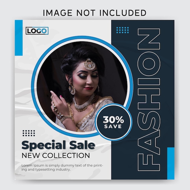 Luxury Jewelry fashion social media instagram post banner or square flyer sale design template