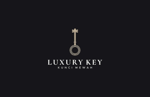 Luxury key logo design vector template