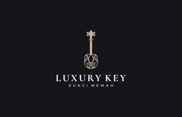 Luxury key logo design vector template