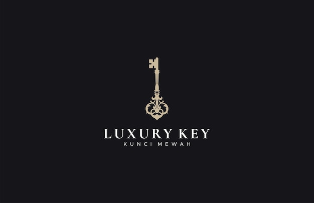 Luxury key logo design vector template