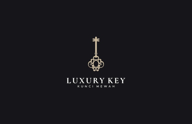 Luxury key logo design vector template