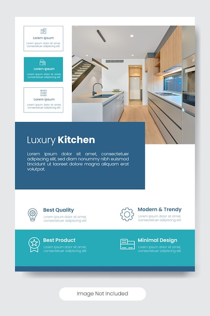 luxury kitchen design flyer template