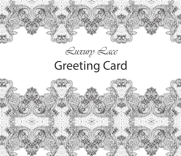 Luxury lace card. Handmade delicate ornament decors