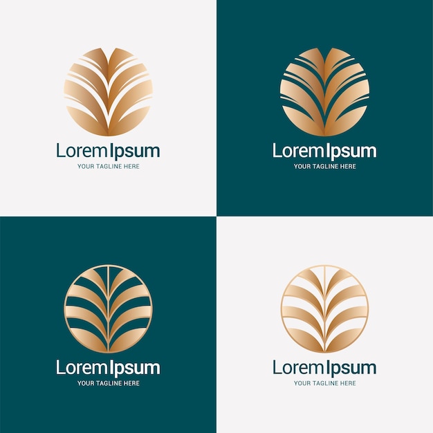 Luxury leaf logo template