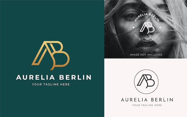 Luxury letter A and B logo template