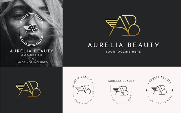 Luxury letter A and B monogram logo template