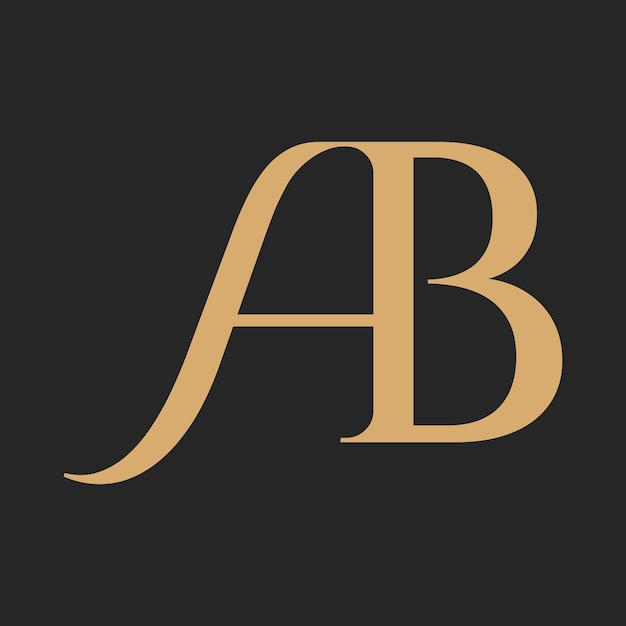 Vector luxury letter ba or ab logo design