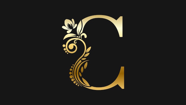 Luxury Letter C Golden Name Initial Modern Logo Design Concept For a Brand or Company