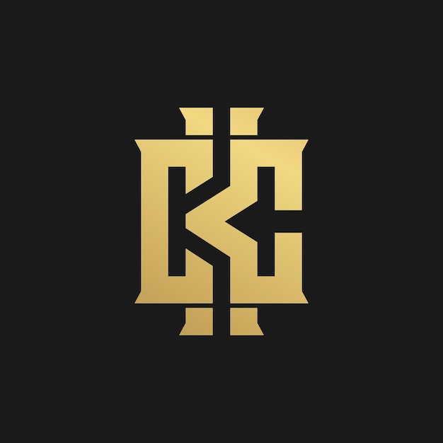 Vector luxury letter ckc logo design