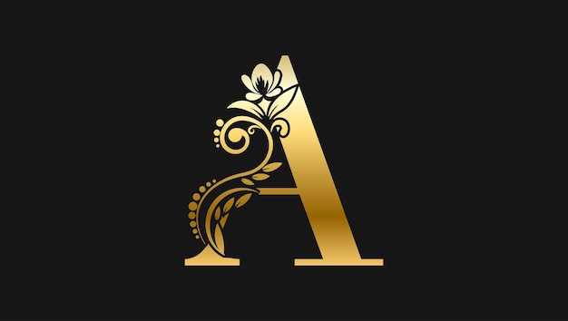 Luxury Letter A Golden Name Initial Modern Logo Design Concept For a Brand or Company