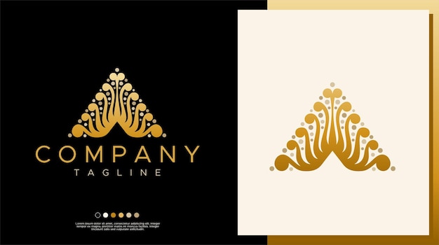 Luxury A letter logo template design. Elegant letter A logo vector.