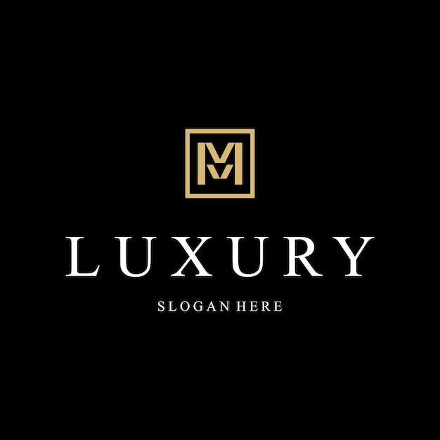 luxury letter M logo design