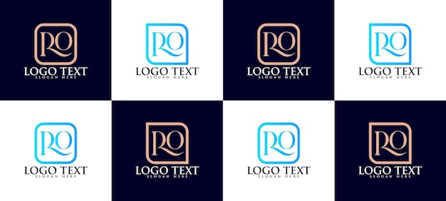 Luxury letter r o monogram serif logo design