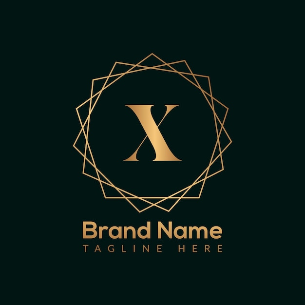 Luxury Letter X Gold Queen Design Logo. Elegant Gold logo Design consept for boutique,restaurant.