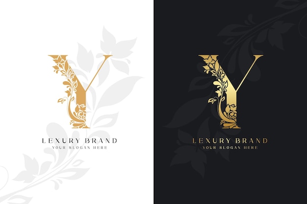 Vector luxury letter y gold initial monogram logo design