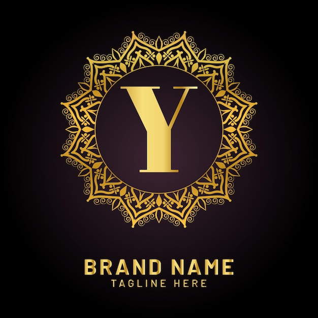 Luxury letter y logo with golden color