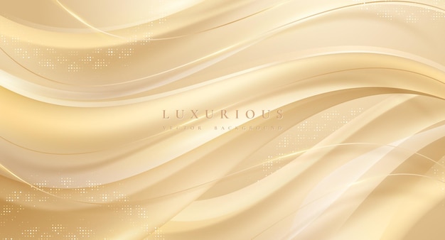 Luxury light brown abstract background combine with golden lines element