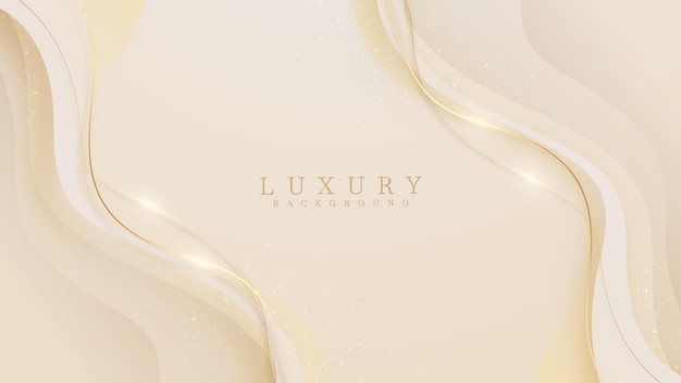 Luxury light yellow pastel abstract background with golden lines sparkle. Illustration from vector about modern template design for a sweet and elegant feeling.