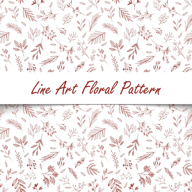 Luxury line art floral seamless pattern background