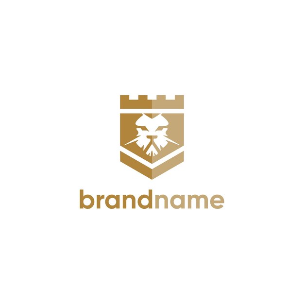 LUXURY LION CASTLE GEOMETRIC LOGO TEMPLATE