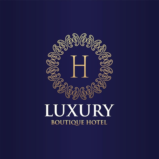 Luxury logo design letter h