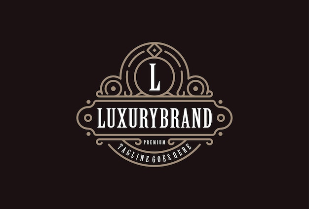 Luxury Logo design vector template elegant ornament lines identity for Restaurant Royalty Boutique