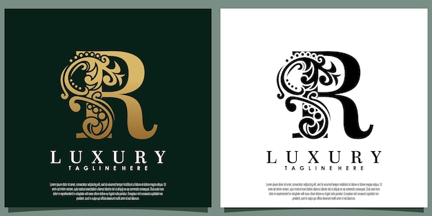 Luxury logo design with initial letter R