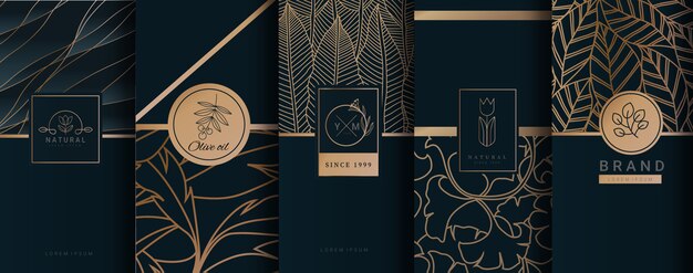 Vector luxury logo gold packaging