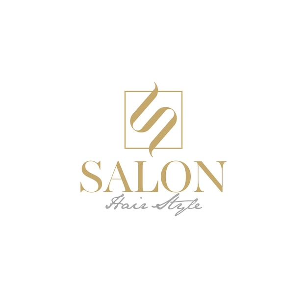 Vector luxury logo for hair salon with initial s like hair premium logo vector