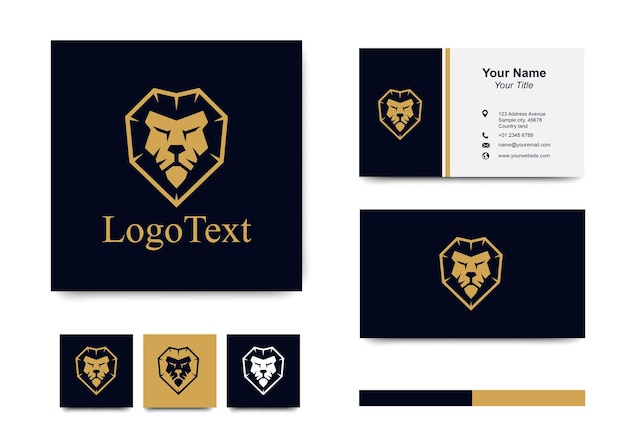 Luxury logo lion head with Business card