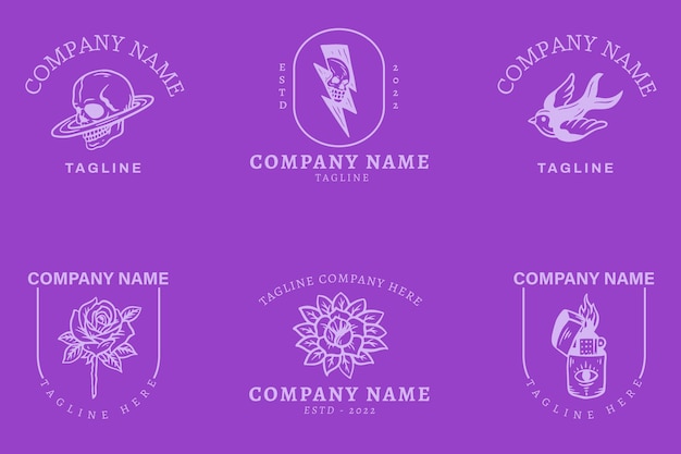 Luxury Logo Mystical Minimalist Symbol Collection Style Purple