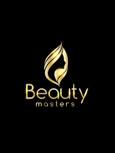 Luxury logo with beautiful girl face silhouette