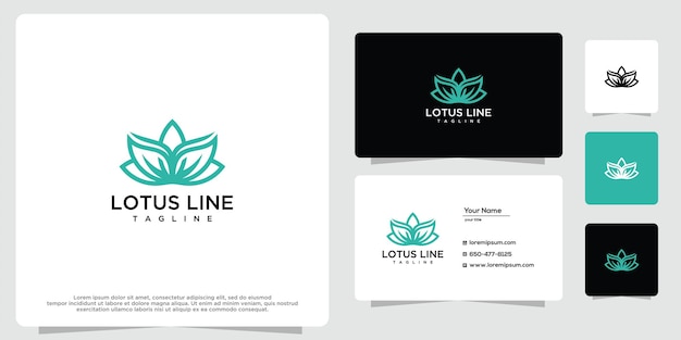 Luxury lotus flower logo design template