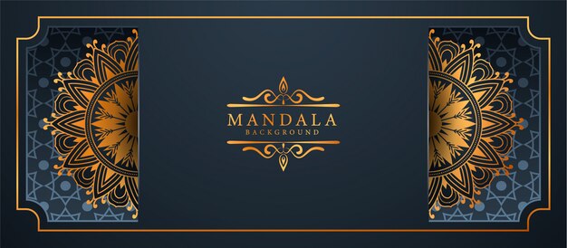 Luxury mandala arabesque banner background