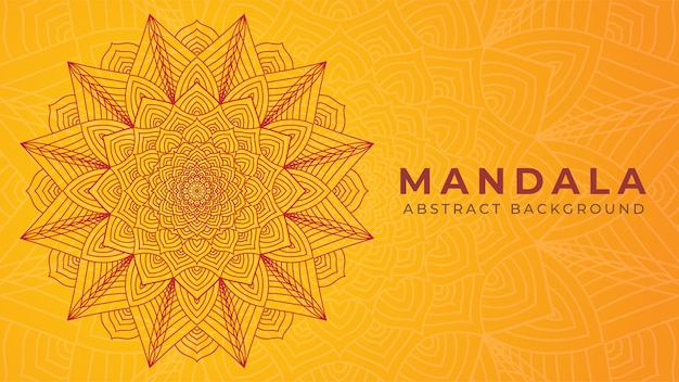 Luxury Mandala Art Vector Illustration Abstract Background Design Template Beautiful Outline Design Style Orange Maroon Color Theme