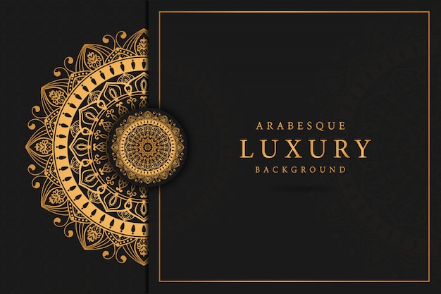 Luxury mandala art  with golden arabesque  arabic islamic 